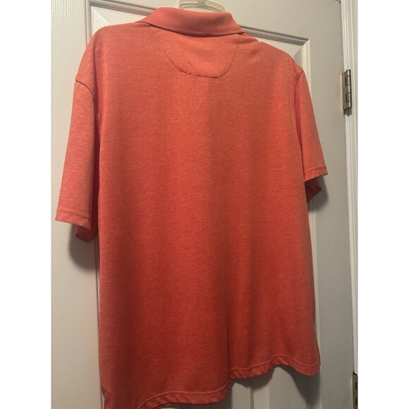 Saddlebred Performance Polo Shirt Large Orange Polyester Mens Polo Short Sleeve - Picture 3 of 3